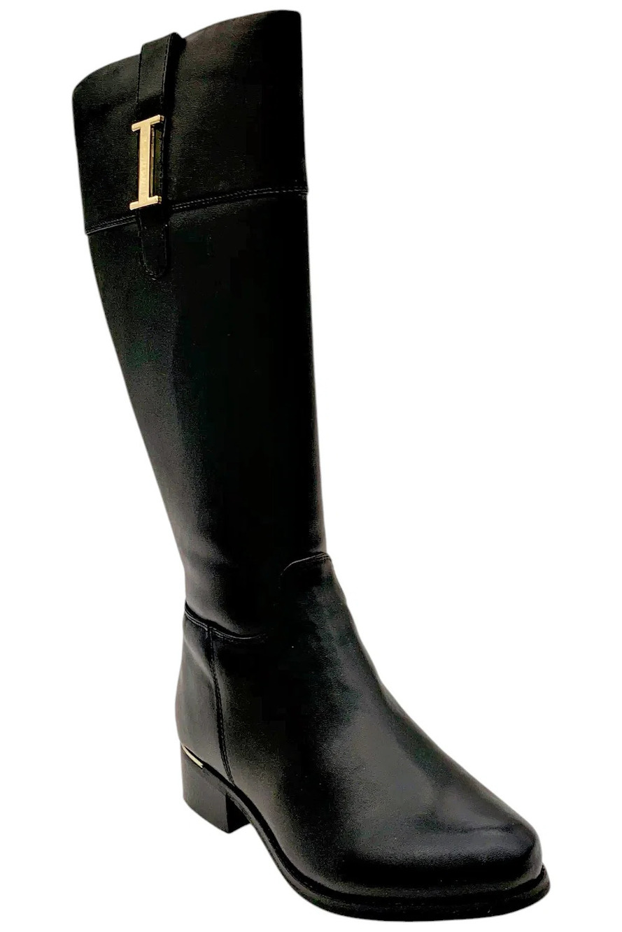 Isaac Mizrahi Live! Women's Wide Calf Riding Boots Black/Black - Wide